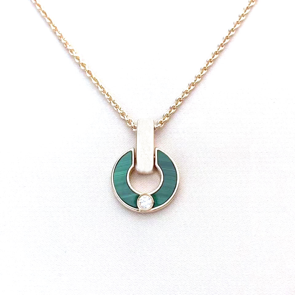 

High quality fashion necklace pendant 2021 classic European and American style malachite unisex luxury jewelry original gift box packaging