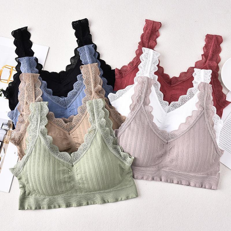 

Women's Tube Top With Chest Pad Sexy Underwear Lace Bra Crop Female Tank Bustiers Corsets Lingerie Tanks Camis Free Ship &, Black