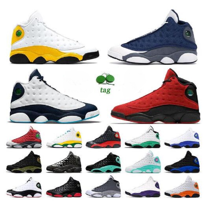 

Top Jumpman 13 Basketball shoes 13s XIII Men's Women's Trainers Dark Powder Blue Court Purple Flint Reverse Bred Lakers Island Wolf Grey Sports Sneakers Size 36-47, Color 43