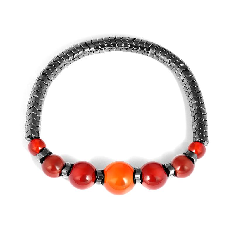 

Bangle 2021 Couples Colorful Natural Lava Stone Tiger Eye Beaded Yoga Stainless Steel Bracelets For Men Women Elastic Rope Jewelry