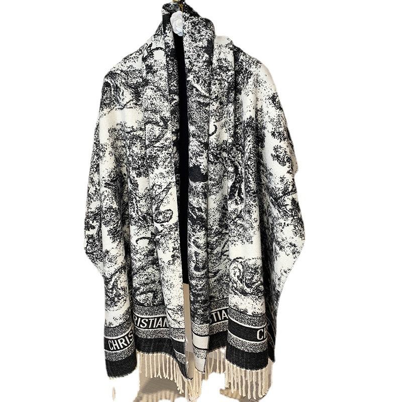 

Scarves Women Pompom Bandana Shawl Pashmina Winter Female Foulard Cashmere Scarf For Brand Thick Print Scarve