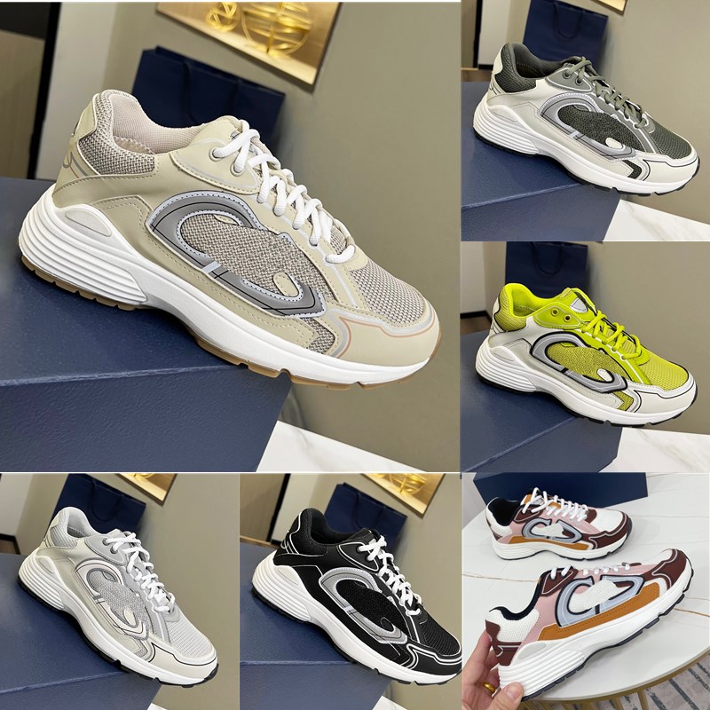 

Designer B30 Casual Shoes Vintage Sneakers Chunky Men Women Calfskin Mesh Runner Trainers Couples Grey Technical Oblique Outdoor Shoe Box