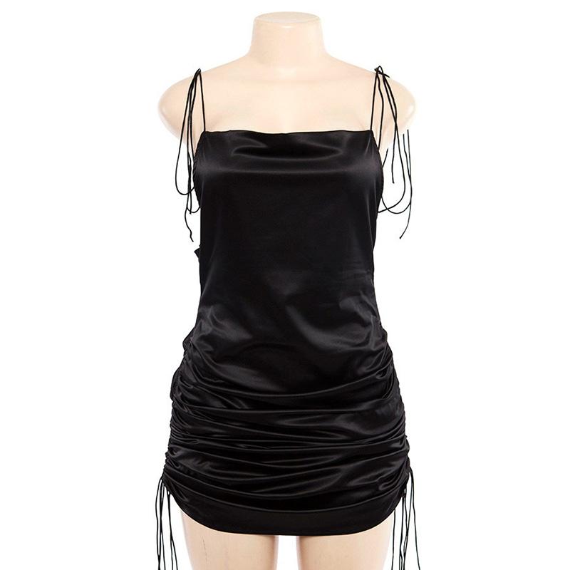 

Casual Dresses PJX Summer Dress Straps Backless Sleeveless Sexy Bottom Length Adjustable Woman Clothing Drop YJ-001, Black
