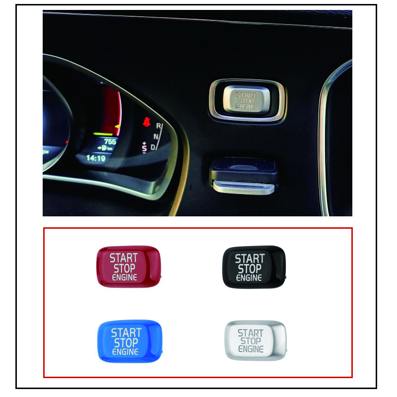 

ABS Plastic Car Engine Start Stop Switch Button Replacement Cover Sticker Accessiores Fit For Volvo V40 V60 S60 XC60 S80 V50 V70 Auto Styling