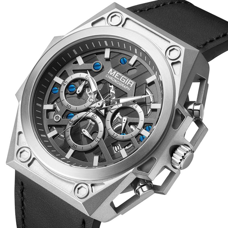 

Men's Quartz Wrist Watch Man With Stainless Steel Case Sports Watches Chronograph Waterproof Men Wristwatches, Slivery;brown