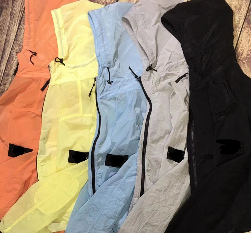 

the Men Air Hooded Jacket Windbreaker Zipper Hoodies Patchwork Jackets Stone Running Sports Hoody Jogger Casual Island Coat E2a016, A2