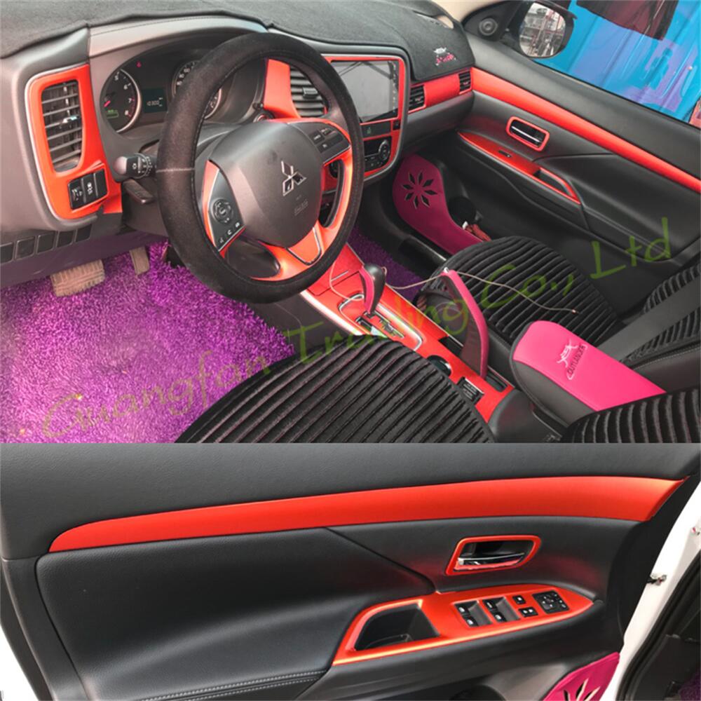 Interior Central Control Panel Door Handle 3D 5D Carbon Fiber Stickers Colour Decals Car-styling Parts Products Accessories For Mitsubishi Outlan-image-747709812