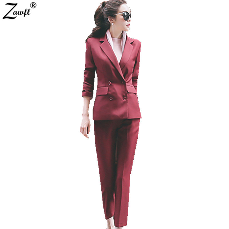 

ZAWFL career suit female spring and autumn long - sleeved small jacket trousers casual two piece 210525, Picture color