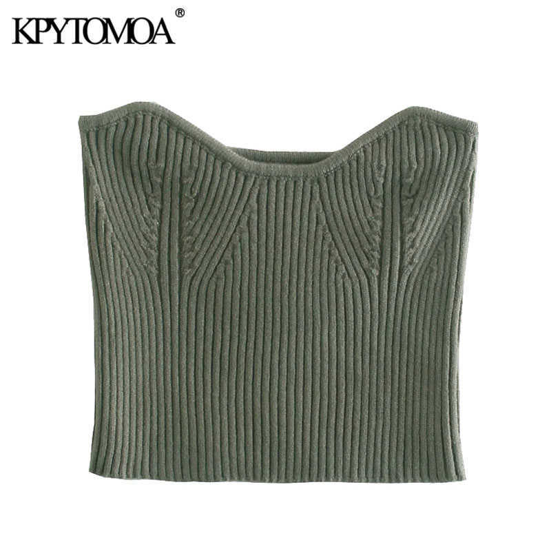 

KPYTOMOA Women Fashion Stretchy Slim Cropped Knitted Tank Tops Vintage Sleeveless Female Camis Mujer 210616, As picture