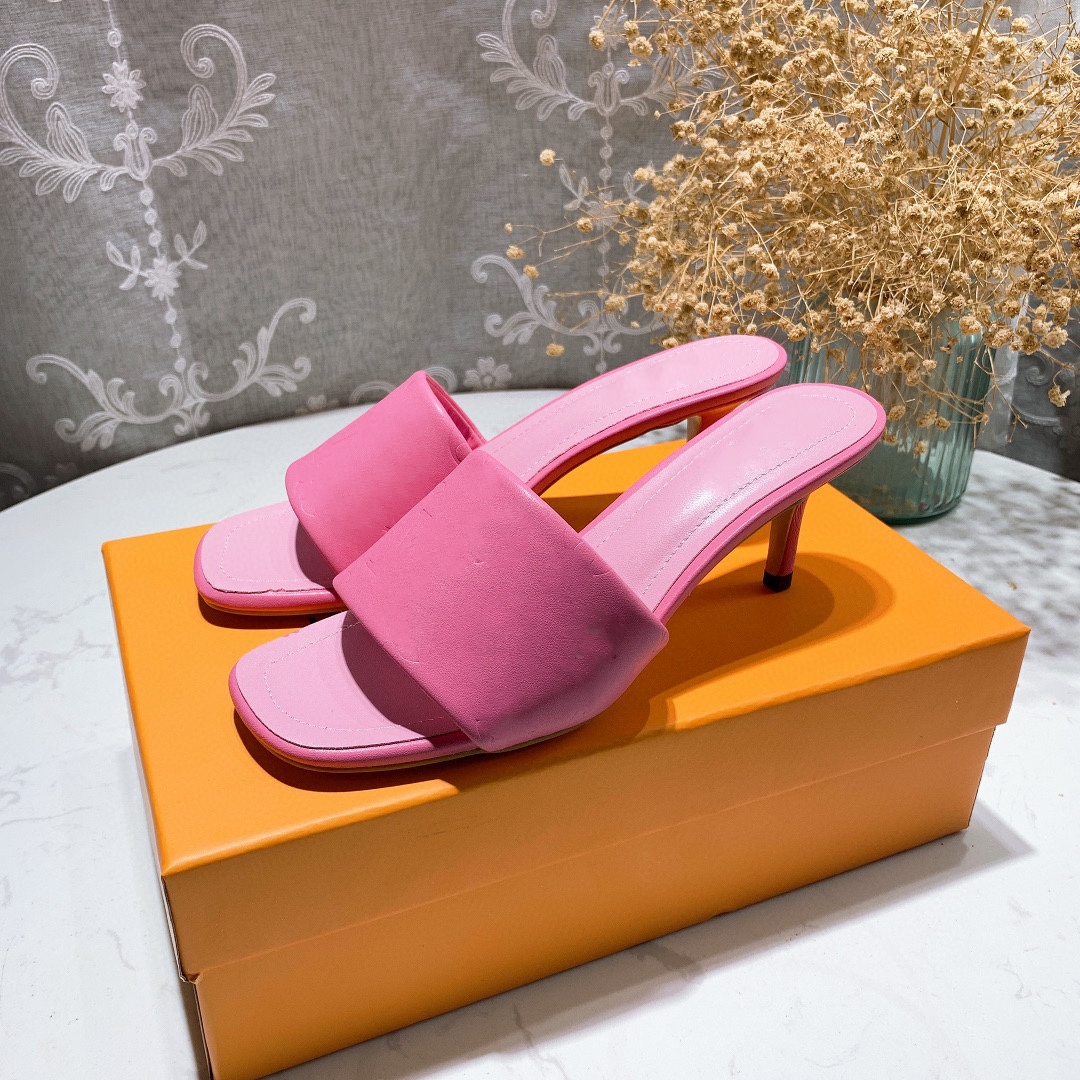 

2021 Women Sandals High Heels Rubber Slide Sandal Platform Slipper Chunky 7 heel height Shoes Summer Embossed Flip Flops with box, White