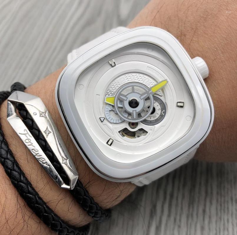 

Men Automatic Watches 316L Stainless Steel Designer Miyota 82s7 Movement Wathces For Man Special Wristwatches, Slivery;brown