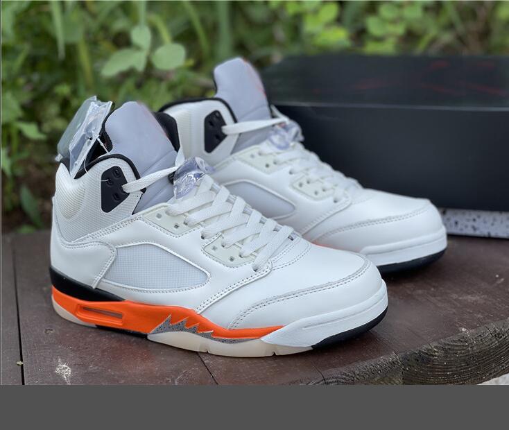 

2021 Release 5 Shattered Backboard mens Basketball Shoes Athletic 5s Sail Orange Blaze-Metallic Silver-Black Outdoor Sports Sneakers Trainer