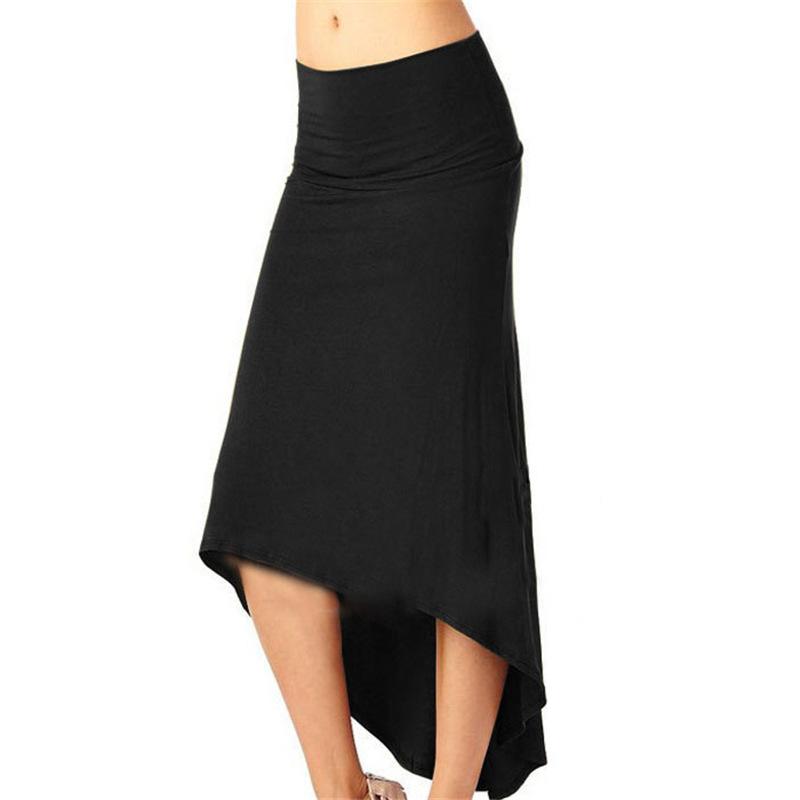 

Skirts QA259 Spring Summer Women Irregular Fashion Solid Elegant Female Long Skirt For Party Black Red