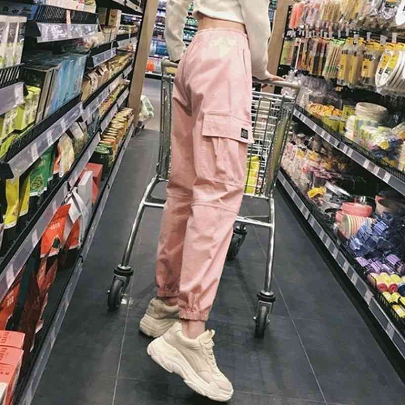 

streetwear high waist harem pants women casual pink black trousers female punk bf harajuku joggers women's sports y200418, Black;green