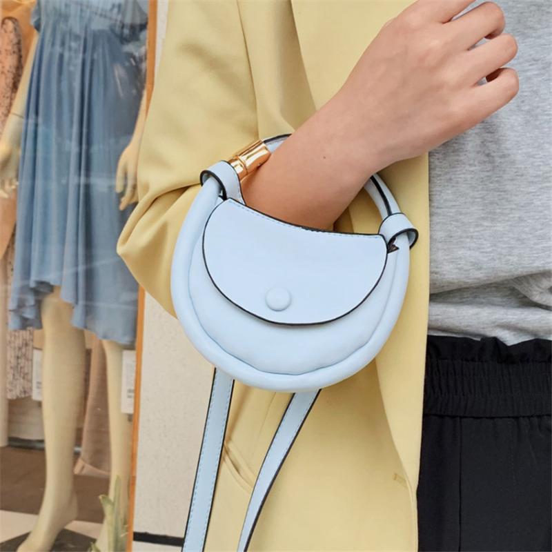 

Evening Bags Super Mini Round PU Leather Crossbody For Women 2021 Summer Cute Shoulder Handbags And Purses Lady Travel Totes