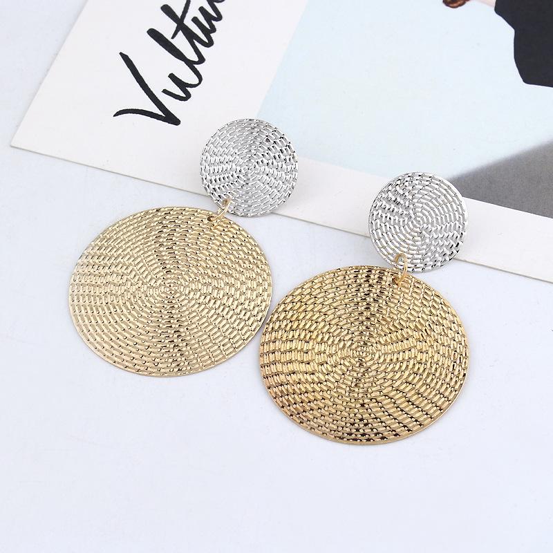 

Dangle & Chandelier Exaggerated Circle Geometry Drop Earrings Long Gold For Women's Fashion Jewelry Gifts