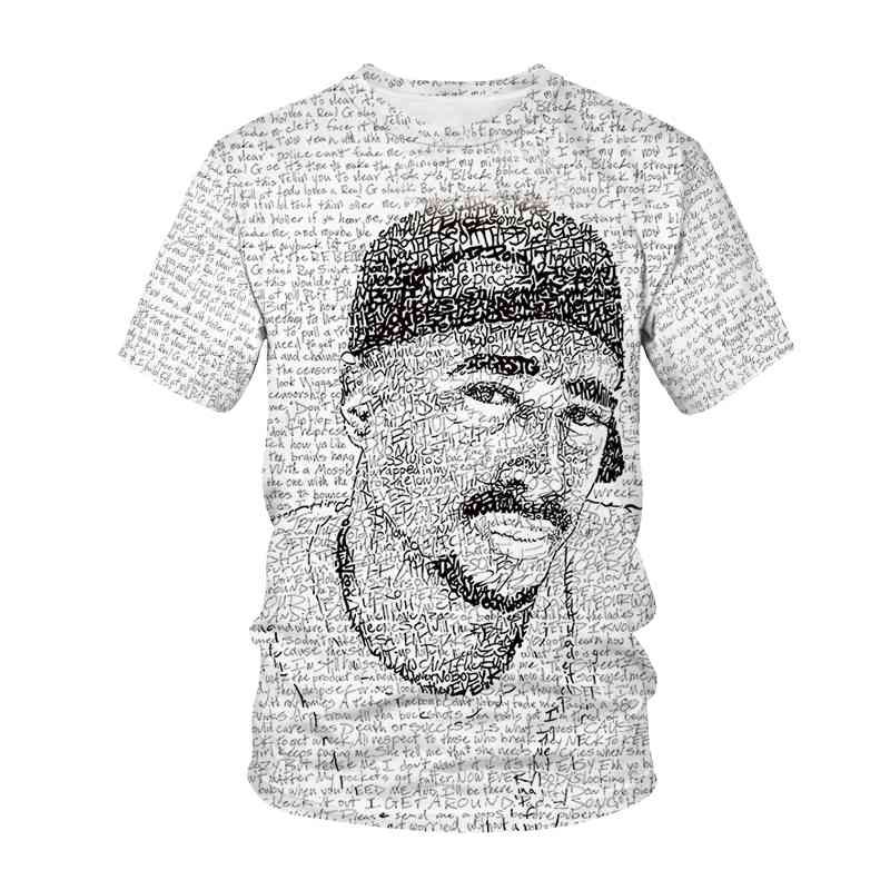 

Summer 2Pac s Rapper Star Tupac 3D Printing Streetwear Hip Hop Music T-shirt Clothes Men Women Casual O-Neck Top