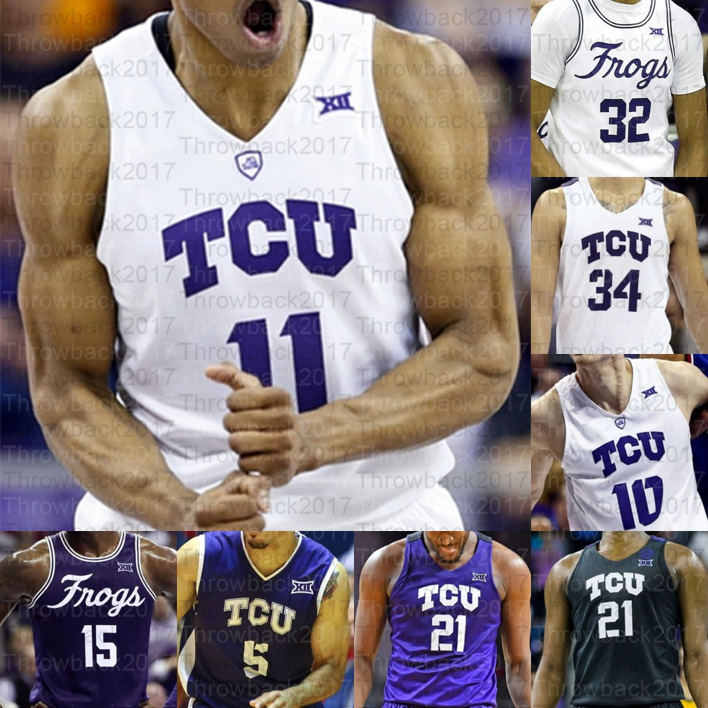 

Custom TCU Horned Frogs Basketball jerseys Bane RJ Nembhard Samuel Grayer Edric Dennis PJ Fuller Farabello Williams Thomas, Purple i