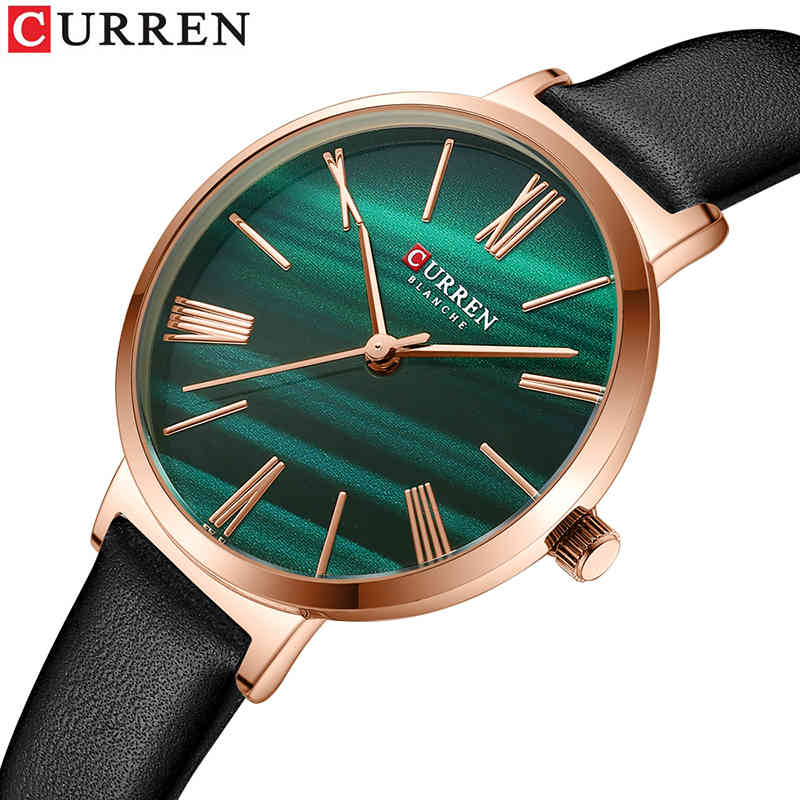 

CURREN Luxury Ladies Watch Women Waterproof Rose Gold Wristwatch Top Brand Girls Bracelet Clocks Relogio Feminino 210517, S gold green