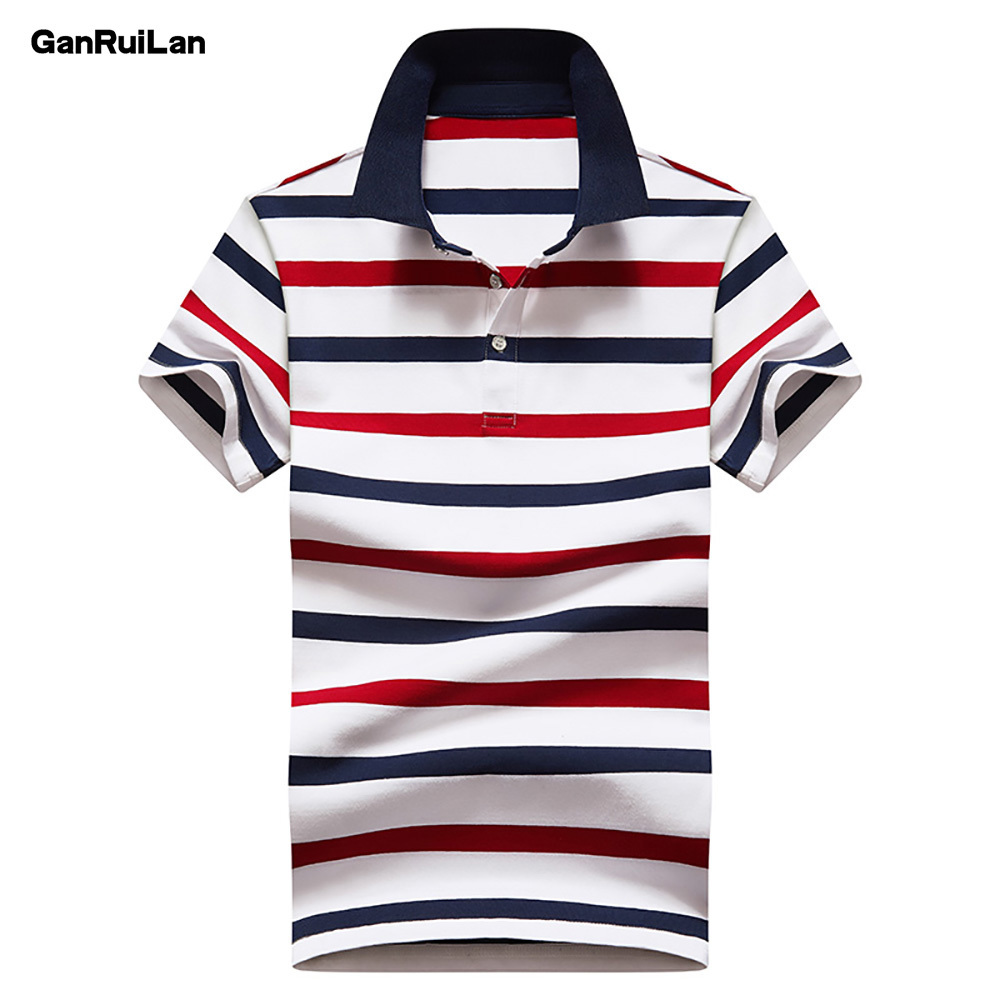 

Arrival Men Polo Shirt Fashion Good Quality Classic Striped Homme Camisa Men's Polo shirt T Plus Size 4XL B0604 210518, Green stripe color
