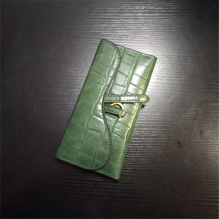 

Wholesale leather womens shoulder bags with multi-card position fashion long wallets Joker solid color stone pattern women wallet folding two-piece clutch bag, Green small(boutique box)