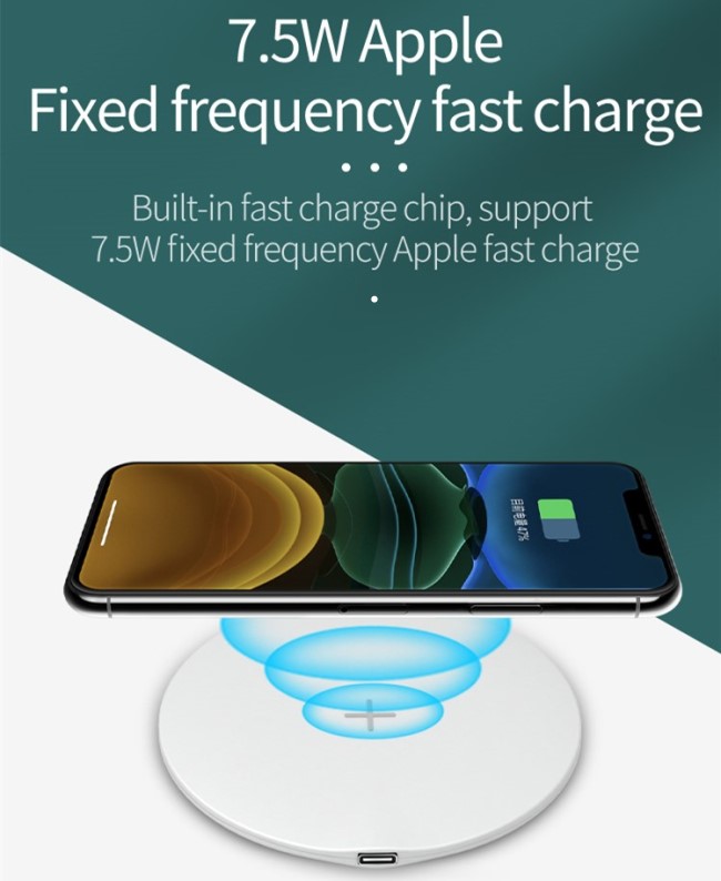 

Min.1pcs Wireless Charger Pad 15w Quick Charge For QI Smart Phone , Watch & Earbuds Aple Iphome