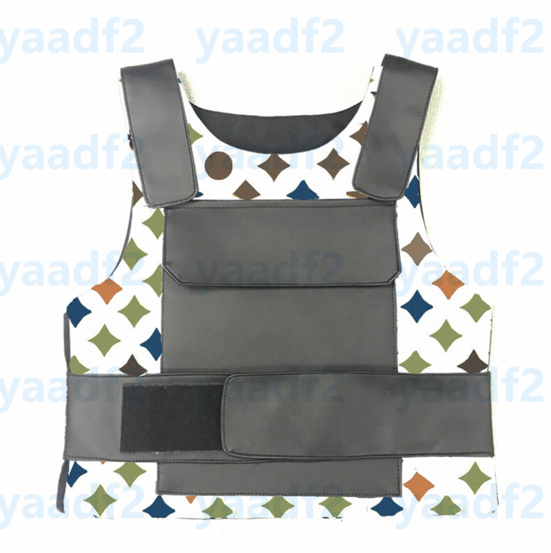 

Vintage Multicolor Letters Blossom Vest Womens Mens Kids Leather Protective Waistcoats Trendy Outdoor Tactical Vests, Multi letters blossom