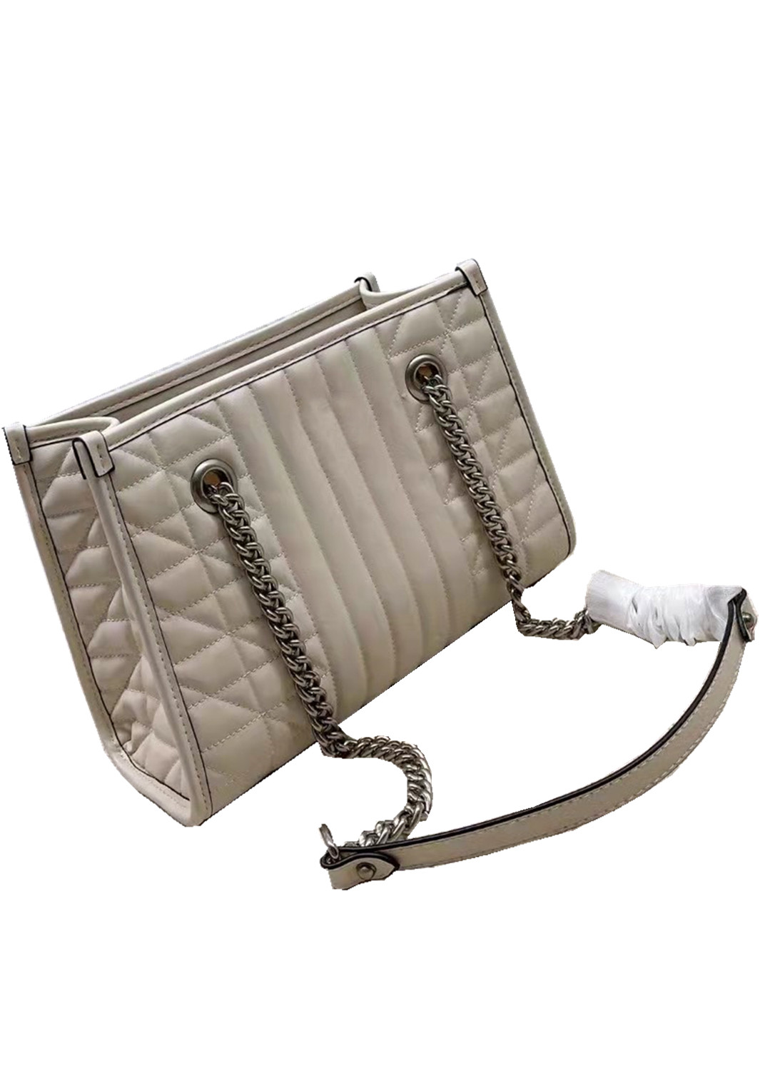 

21 designer women's one shoulder chain bag stripe size 27 cm, Black