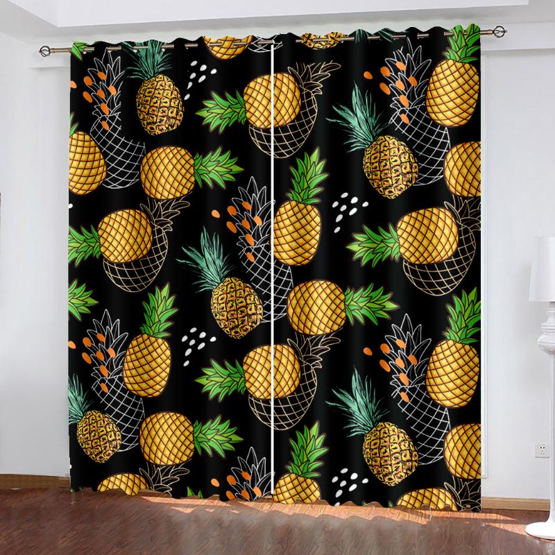 

Curtain & Drapes Custom Fruit Curtains Simple And Fresh Modern Cute Cartoon Thickening Blackout Windshield