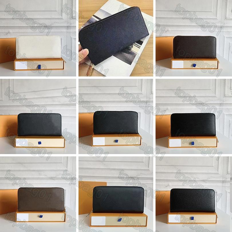 

2021 Top High quality ZIPPY designer wallets cardholder France Paris plaid style mens women high-end designers luxurys wallet with box, Black flower