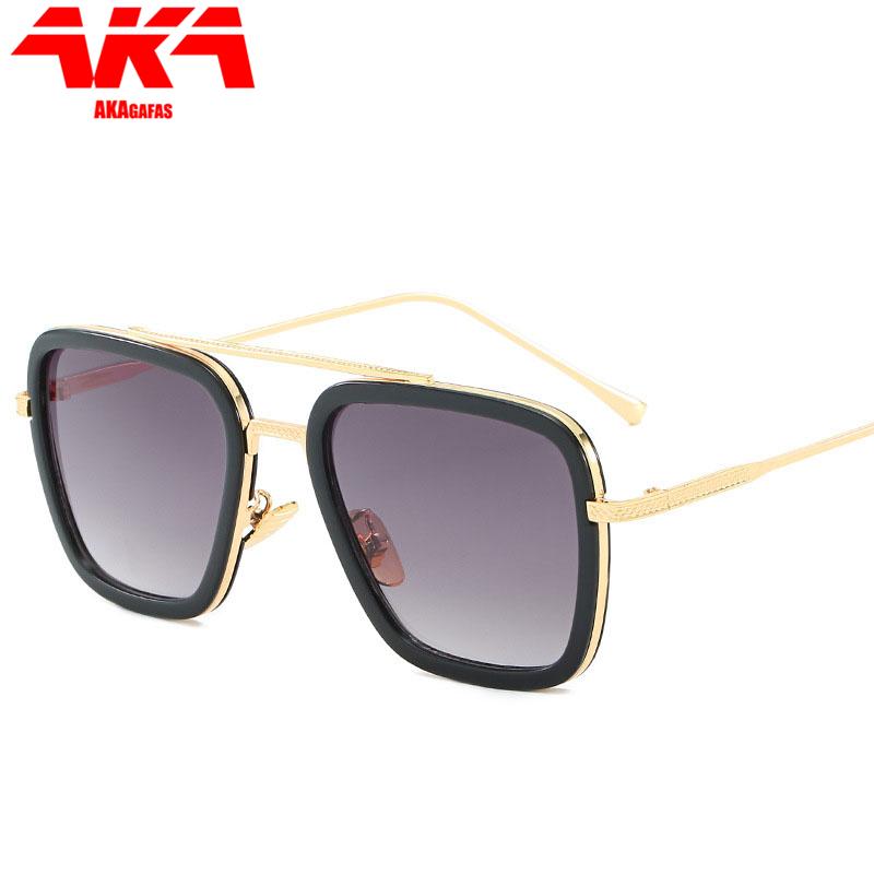 

Sunglasses AKAgafas Alloy Women 2021 Vintage Square Brand Designer Men Retro Classic Gradient Feminino