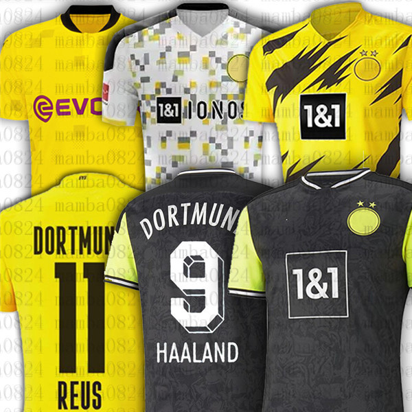 

2021 Borussia HAALAND REUS BELLINGHAM Dortmund Soccer Jerseys SANCHO Hazard Men kids kit BRANDT football shirt BALR signature, Black;yellow