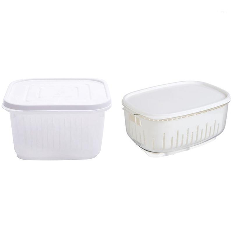 

Storage Bottles & Jars 6Pcs Refrigerator Fruit Box Kitchen Drain Lid - 5Pcs 13.5 X 7.5Cm 1Pcs 26 17.Cm