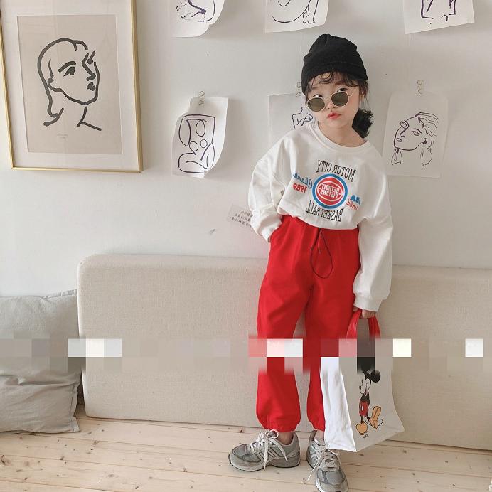 

Spring Arrival Girls Long Sleeve Letter T Shirt Kids Top+pants Clothing Sets, White