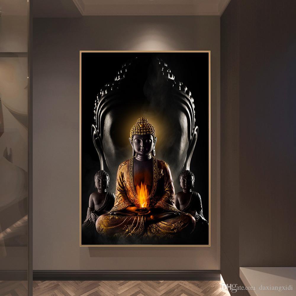 

With framed God Buddha Wall Art Canvas Prints Modern Buddha Canvas Art Paintings Decorative Poster