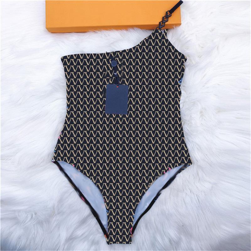 

One-shouldered Bathing Suit IN Stock one-piece set swimwear With pad tags
