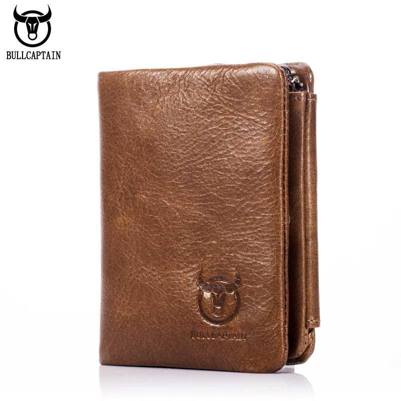 

Wallets Genuine Leather Men Wallet Brand Vertical High Quality Designer With Coin Pocket Purses Trifold Holder, Red;black