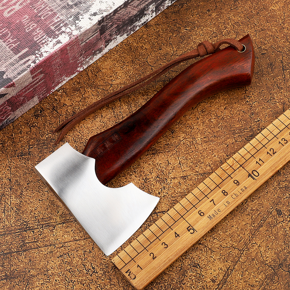 

Mini survival axe DC53 blade sandalwood handle outdoor survival practical rescue camping logging EDC tool