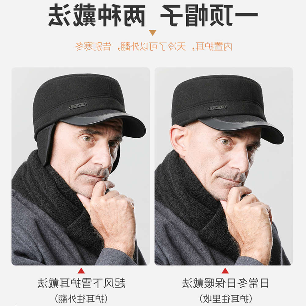 

the ball cap ball caps winter hat male spring and autumn old man cotton middle-aged warm grandfather father cap, Blue;gray