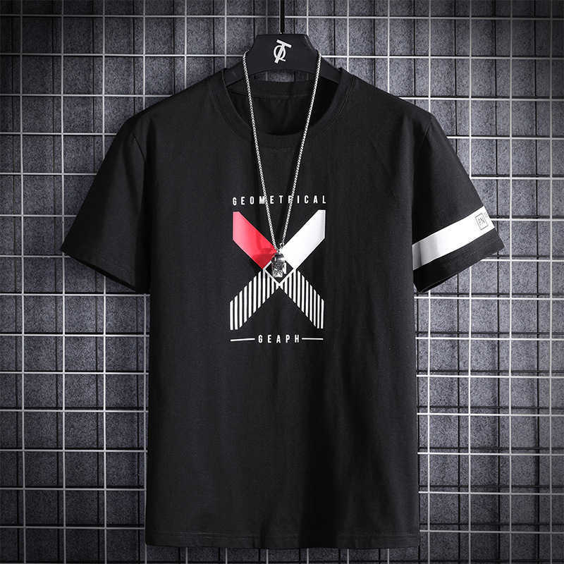 

90S T Shirts For Men'S Clothing Casual 100% Cotton Short Sleeves Summer O-Neck White Black Tshirt Top Tees Oversized 6XL 7XL 8XL 210629, 2012-xc bl