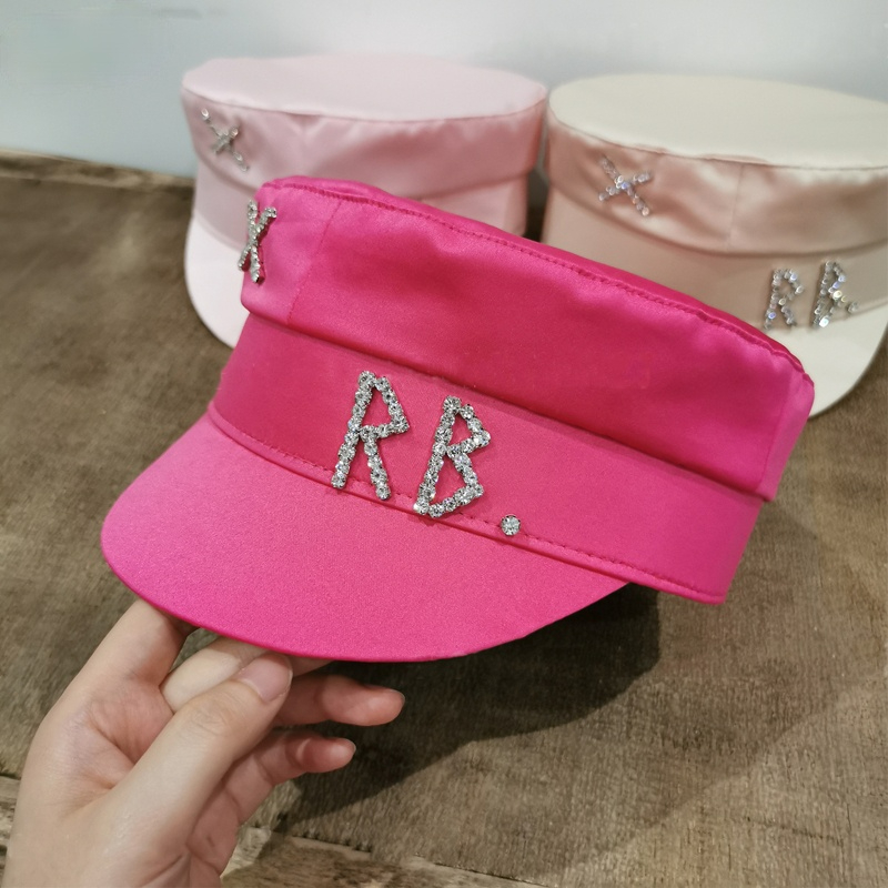 

2021 Satin Diamond Letter Newsboy Caps Women Flat Militray S M L, Multi
