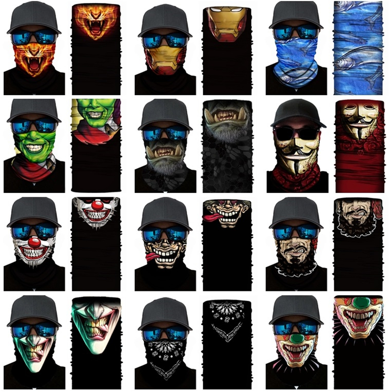 

Half face series Skull Headband autumn and winter party masks protection magic scarf warm sports riding elastic Halloween mask ZC438-D