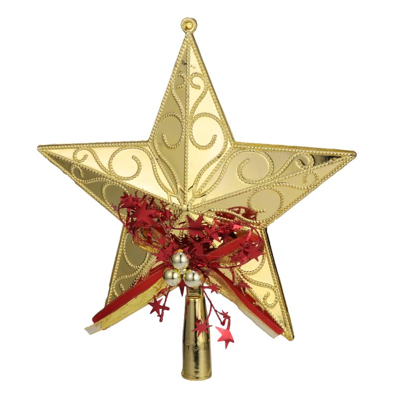 

Christmas Decorations 20cm Tree Star Topper Glittering Decoration Ornaments (Golden)
