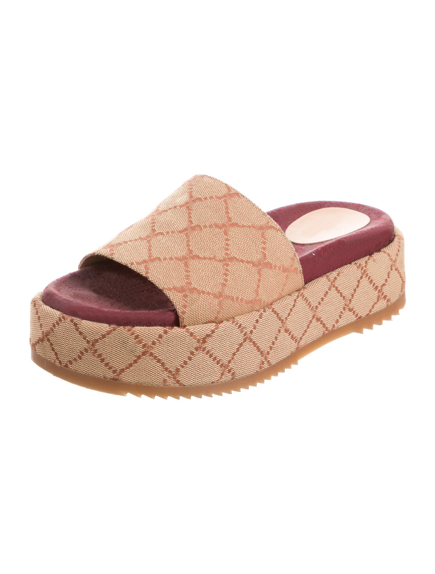 

womens fashion slides slip on slippers girls 60mm Canvas covered platform sandals with box and dust bags, Color 01