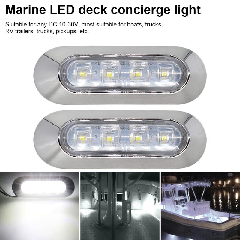 

Interior&External Lights GUANGSHIYE 2PCS LED Marine Boat Courtesy Light 12-30V 6LED Waterproof Interior Stern Transom Side Marker White