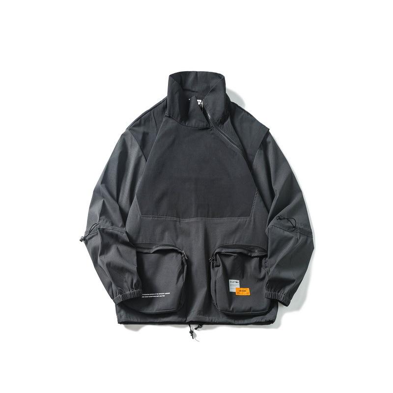 

Men's Jackets Techwear Streetwear Hip Hop Jacket Men Black Loose Oversize Sport Harajuku Punk Multi Pockets Casual Military Tactical Outerwe, Beige