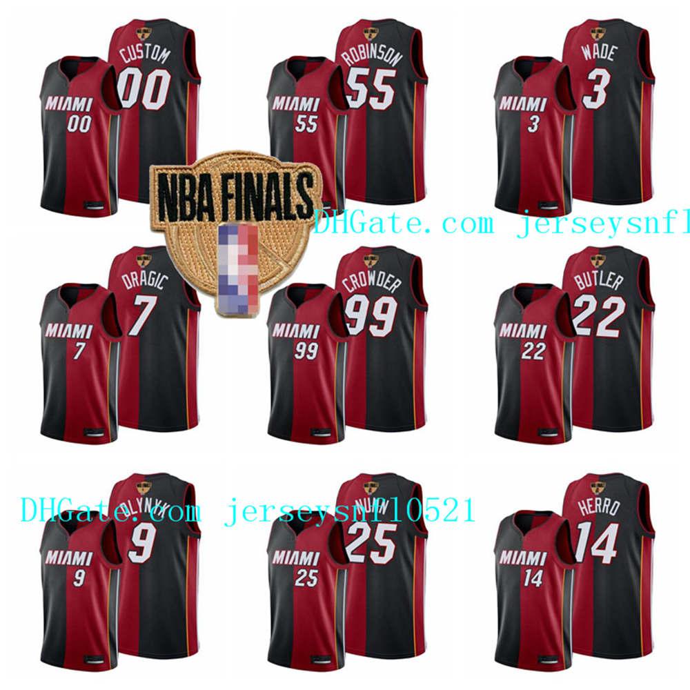 

2020 Finals Bound Men Miami nba Heat women youth Jimmy 22 Butler Tyler 14 Herro Bam 13 Adebayo black and red Basketball Jersey, Black;red