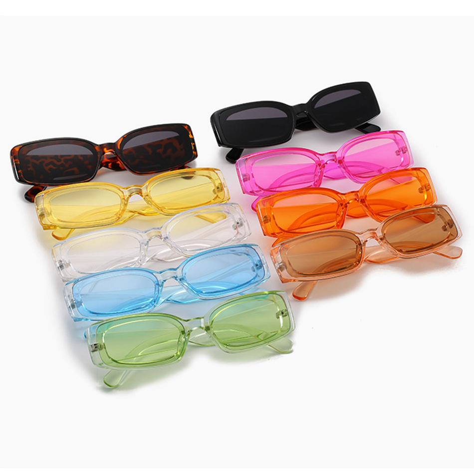 

Small Square Frame Candy Color Transparent Sunglasses Female Colorful Ocean Piece Rectangle Fashion Eyeglasses