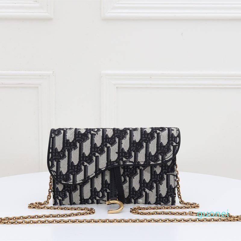 

lady messenger bag saddle wallet blue twill jacquard chain printing handbag metal logo size 19-11 cm plus 2021, 88