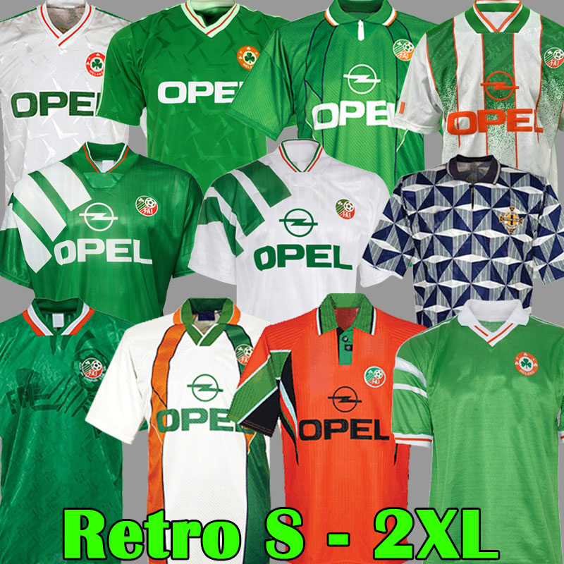 

Retro vintage Ireland soccer jersey 1988 1990 1992 1994 1995 1996 1997 1998 Republic of Ireland football shirt National 90 World cup Northern Ireland 1993 kits 999, 1988 ireland home